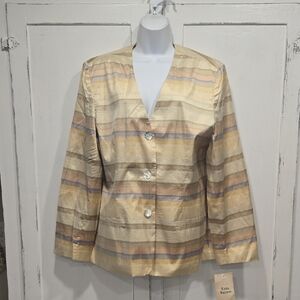 NWT VINTAGE NICOLE SUMMERS 100% SILK BLAZER SIZE 18.    #7705